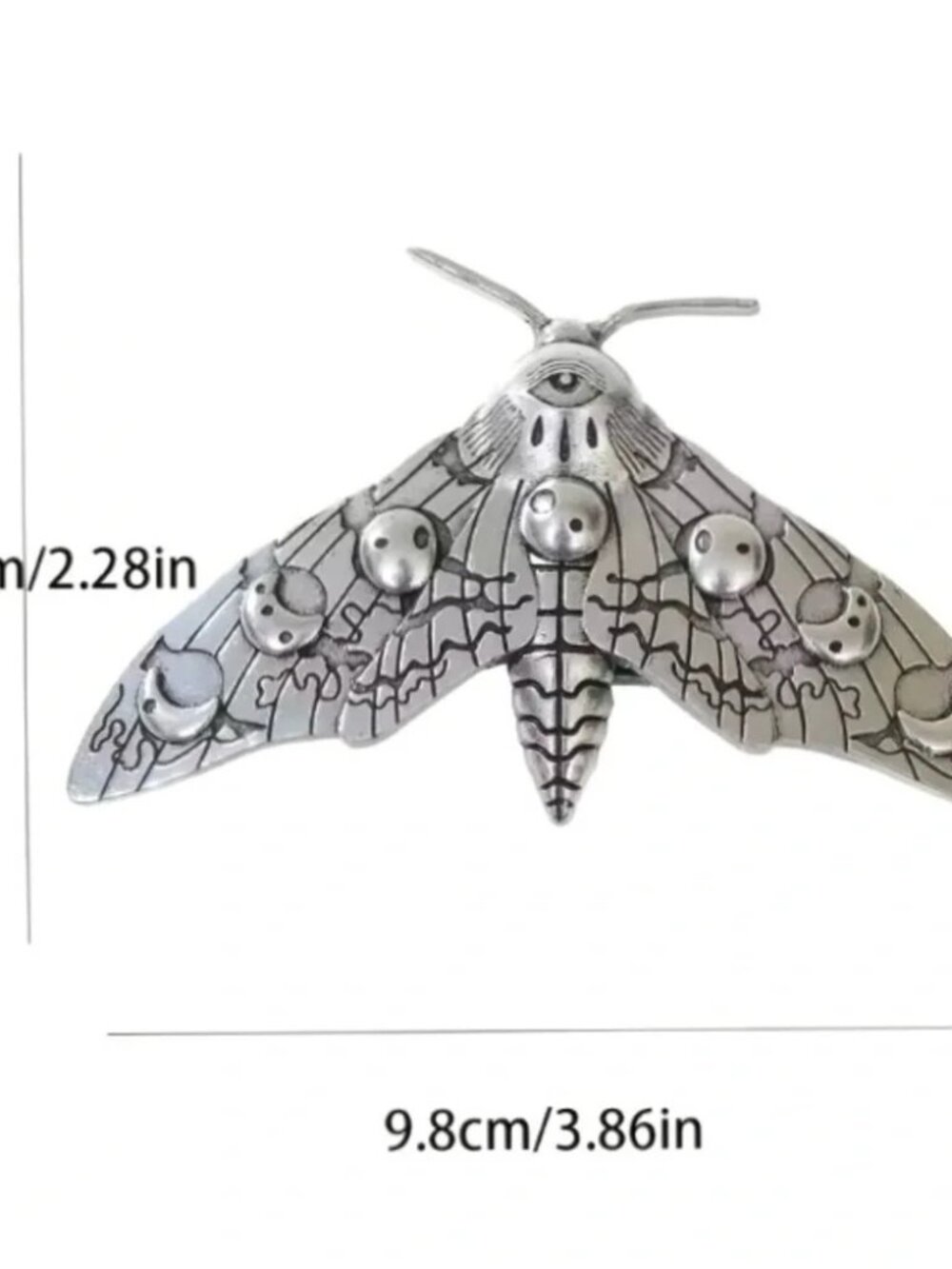 ✨Free People Lunar Phase Silver Moth Hair Clip - Picture 6 of 8